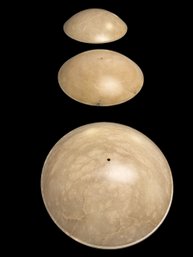 Trio Of Phenomenal Alabaster Bowl Ceiling Mount Fixtures