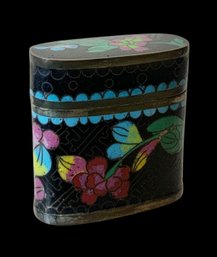 Antique Cloisonne Enamel Opium Box With Floral Design