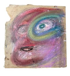 Series Of 3 Jon Sarkin   12' X 12' LP Covers Faces Duct Taped Grimace