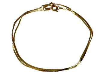 Two 14K Gold Chain Bracelets