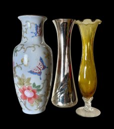 Lot Of Three Assorted Flower Bud Vases