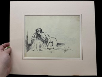 Pen And Ink Nude Portrait Two Sided Sketch