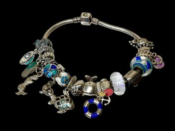 Sterling Chamilia Charm Bracelet With 18 Charms