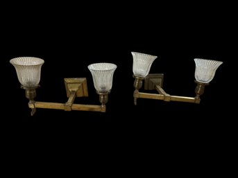 Pair Of Signed Miller Misson 2 Arm Sconces C 1900