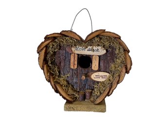 Wooden Birdhouse Folk Art Hand Decorated