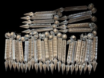 Lot Of 33 Cut Spear Crystal 5' Prisms Excellent Condition