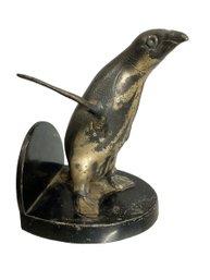 Antique Or Vintage Metal Penguin Bookend Or Doorstop