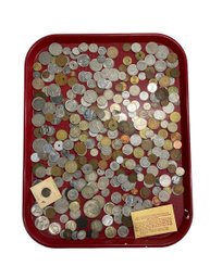 Tray Lot Of Antique And Vintage Foreign World Coins Canada New Zealand Germany Iceland Deutsches Reich Etc