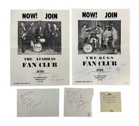 Signed Fan Club Posters The Atarras The Bugs Polaris Records Cambridge MA Boston Garage Bands