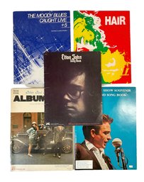 Five Vintage 1960s And 1970s Songbooks Moody Blues Elton John Hair Johnny Cash Peter Paul And Mary