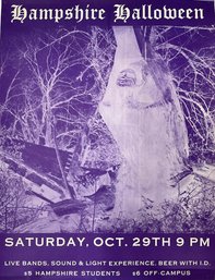 Vintage Hampshire Halloween Poster Hampshire College Amherst MA Circa 1990s