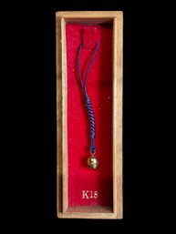 Delicate 18K Gold Bell In Wooden Box