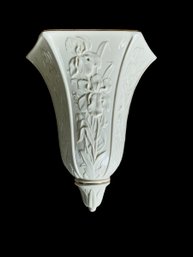Lenox Porcelain Floral Wall Pocket Vase 10 Inches Tall