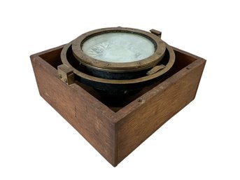 Antique Brass E S Ritchie And Sons Gimbal Ships Compass