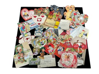 Large Lot Of Antique And Vintage Valentines And Other Ephemera