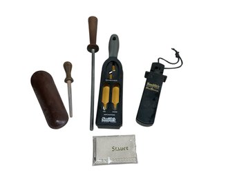 Lot Of Knife Sharpeners And Accessories Smiths Stauer Etc.