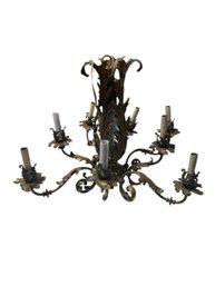 Early 20th Century Rococo Style Brass Chandelier