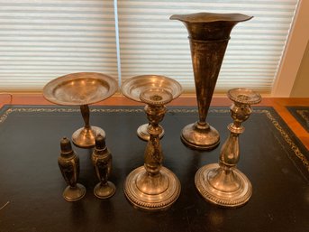 7 Pieces Of Antique/Vintage Weighted Sterling Silver