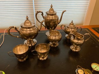 Solid Sterling Silver Seven Piece Antique Tea Set  Total Weight  3310 Grams