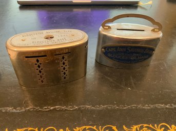2 Antique / Vintage Gloucester  Still Banks With Coins No Keys