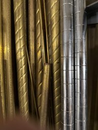 Wall Rack Of Tubing, Reeded, Rope, Copper, Brass, Metal!
