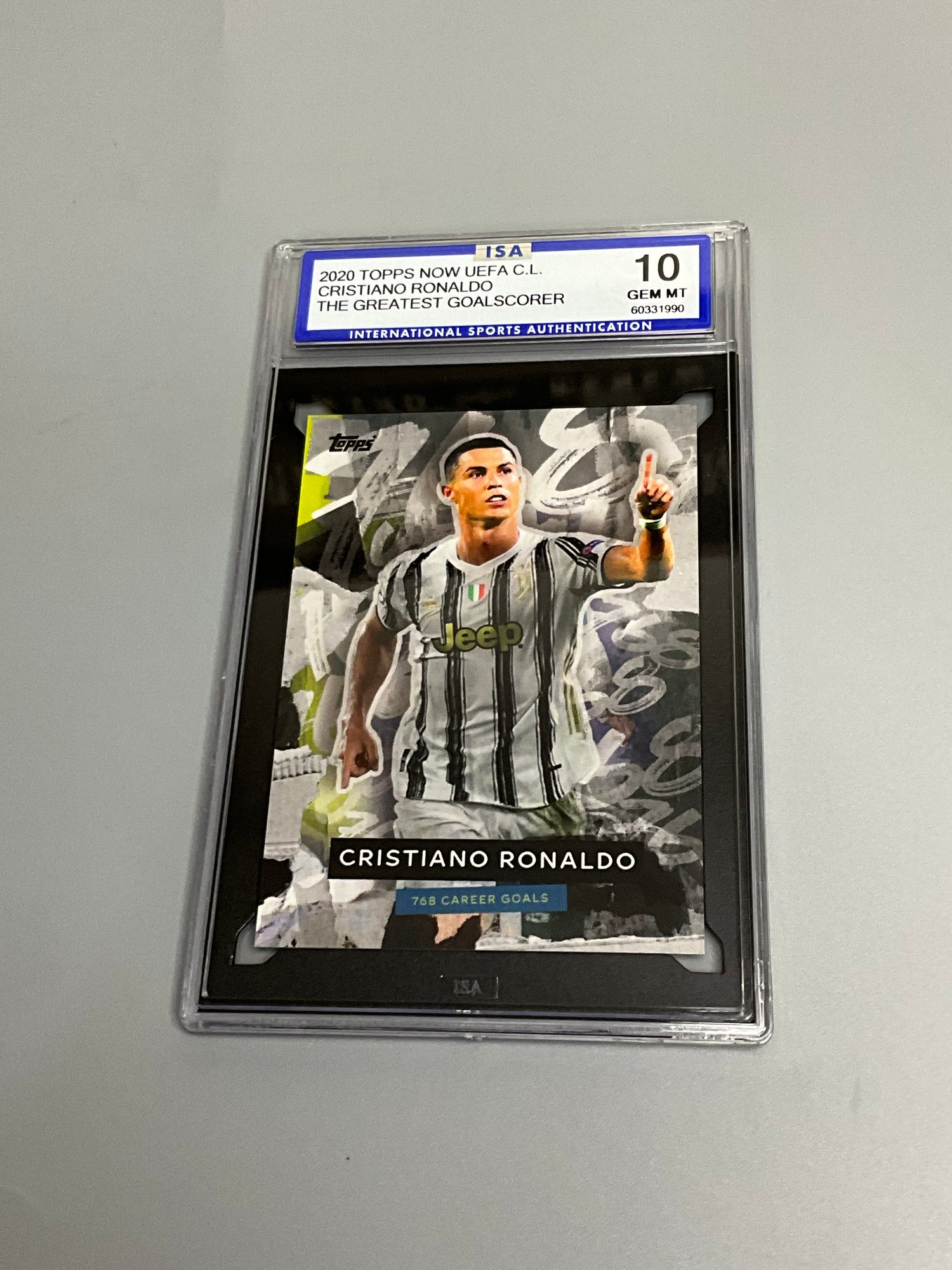 Cristiano Ronaldo 2020 Topps Now The Greatest Goal Scorer ISA 10 Graded Card #16498 | Auctionninja.com Cristiano Ronaldo 2020 Topps Now The Greatest Goal Scorer ISA 10 Graded Card #16498 | Auctionninja.com