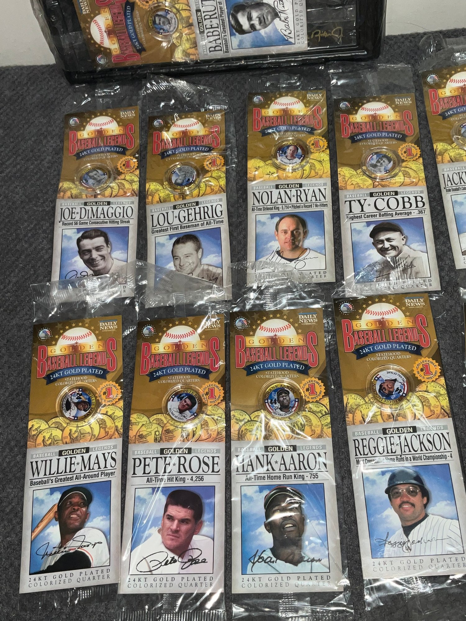 Baseball Legends 24kt Gold Plated Colorized Quarter Set #27652 ...