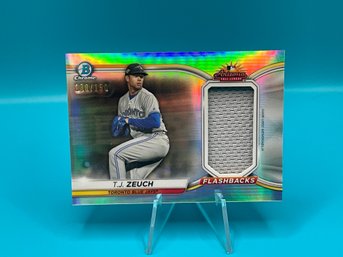 TJ Zeuch 2021 Bowman Chrome Arizona Fall League Flashback Relic /150