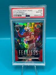 Dylan Raiola 2024 Prizm Draft Picks Fearless Red Ice Graded PSA 10