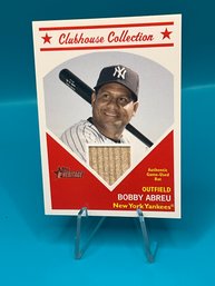 Bobby Abreu 2008 Topps Heritage Clubhouse Collection Relics Bat Card