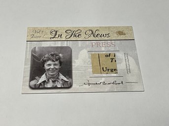 Amelia Earhart 2018 Pieces Of The Past 'In The News' 1937 Relic