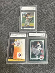 3 Graded Baseball Rookie Cards