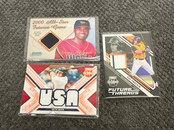 3 Rookie Baseball Jersey Cards