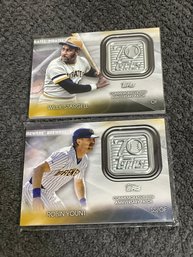 Robin Yount & Willie Stargell 2021 Topps 70th Anniversary Logo Patch Cards