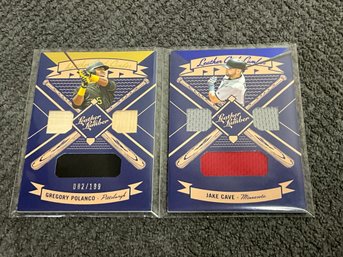 Gregory Polanco /199 & Jake Cave 2019 Leather & Lumber Cards