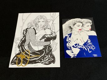 Steve Woron Signed Female Fantasy Art And Card