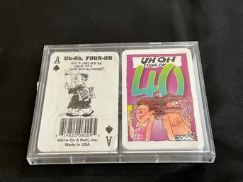 Uh-oh Four-oh Over The Hill Playing Cards