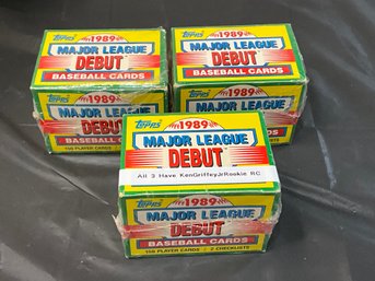 3 1989 Topps Major League Debut Baseball Card Sets With Ken Griffey Jr Rookies