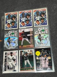 6 Pages Of Derek Jeter Baseball Cards Including Prospect Cards