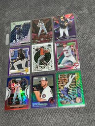 Page Of Color Inserts, Parallels And Numbered Baseball Cards