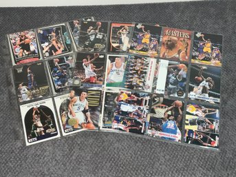 3 Pages Of Basketball Cards With Shaq Cards, T-Mac & Kidd Rookies And More