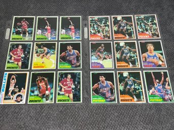 2 Pages Of Vintage Basketball Cards