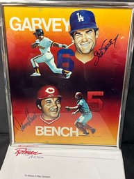 Johnny Bench And Steve Garvey Autographed 8x10 With COA