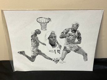 Dennis Rodman 1996 Pencil Print By Frank Nareau