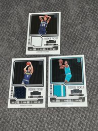 Jordan Hawkins, Hunter Tyson & James Nnaji Contenders Rookie Ticket Jersey Cards