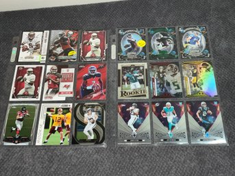 2 Pages Of Football Rookies Including Nix, London, Winston, Willis & Others