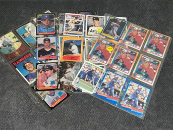 4 Pages Of Baseball Rookie Cards Including Walker, Glavine, Bagwell & Others