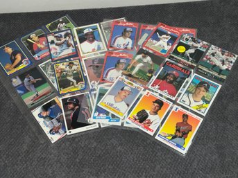 4 Pages Of Baseball Rookie Cards With Jones, Glavine, Grace, Carter & Others