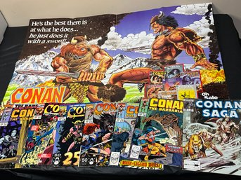 Nice Group Of Conan The Barbarian Comic Books And Poster