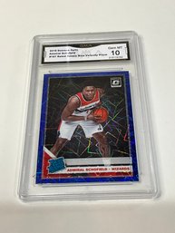 Admiral Schofield 2019 Optic Rated Rookie Blue Velocity Prizm Graded GMA 10